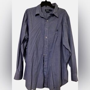 Polo by Ralph Lauren Men's Navy white Gingham Button Down Shirt Men’s 18 -34/35